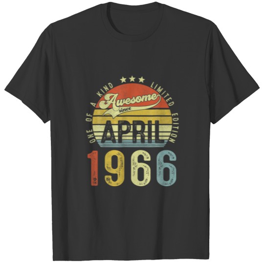 Awesome Since April 1966 Vintage 56Th Birthday For T-shirt