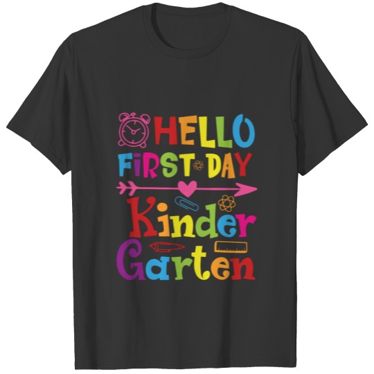Hello First Day Of Kindergarten Back To School T-shirt