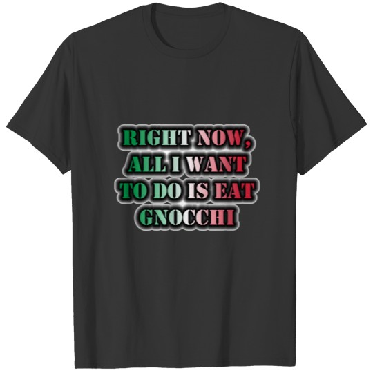 Right Now, All I Want To Do Is Eat Gnocchi T-shirt