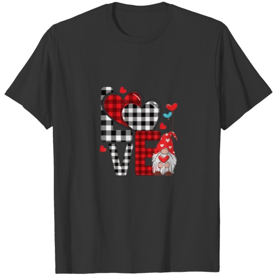 Funny Valentine's Day Gnome Love Red Heart Happy V T-shirt