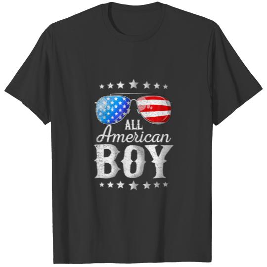 American Boy 4Th Of July Boys Kids Sunglasses Fami T-shirt
