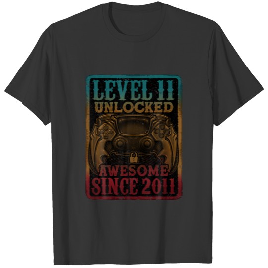 Level 11 Unlocked Awesome Since 2011 11Th Birthday T-shirt