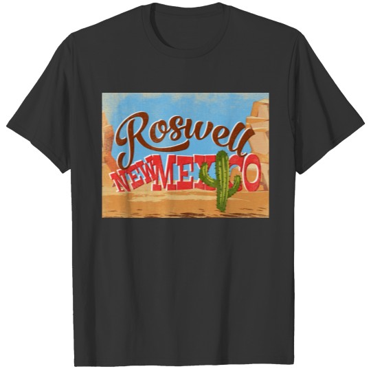 Roswell New Mexico Cartoon Desert Vintage Travel T-shirt