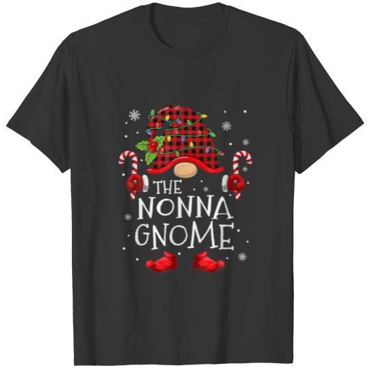 Nonna Gnome Buffalo Plaid Matching Family Christma T-shirt