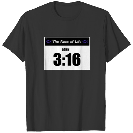 Christian Theme John 3:16 Racing Bib T-shirt