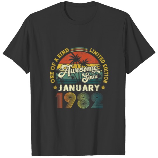 Awesome Since January 1982 40 Years Old 40Th Birth T-shirt
