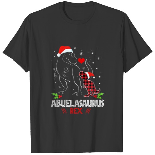 Abuelasaurus Rex Red Plaid Buffalo Christmas Pajam T-shirt