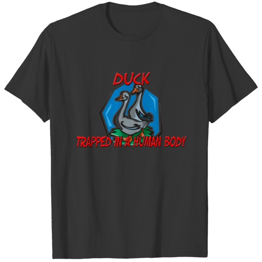 Duck trapped in a human body T-shirt