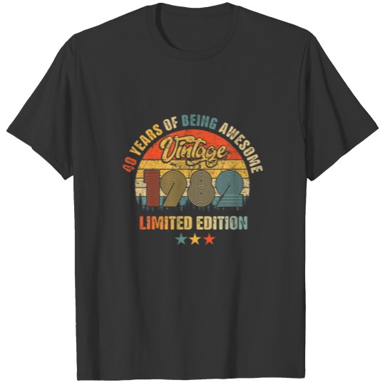 Vinatage 1982 40 Years Of Being Awesome Limites Ed T-shirt