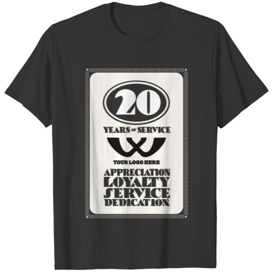 Retro employee 20 year service award T-shirt