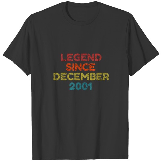 Legend Since December 2001 Retro Birthday Gift T-shirt