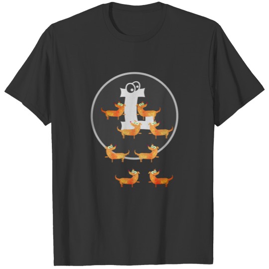 Cute Sausage Dog pattern monogram to personalize T-shirt