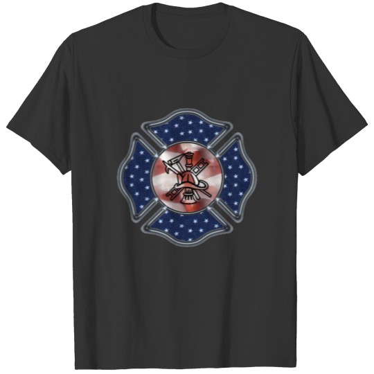 A Firefighter Patriotic Maltese Cross T-shirt
