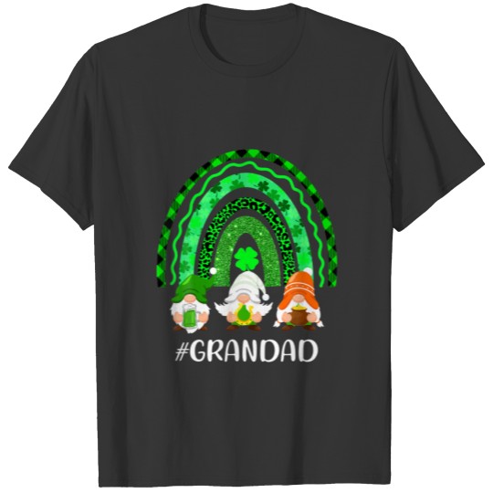 Rainbow Gnome Grandad Shamrock Leopard Plaid St Pa T-shirt