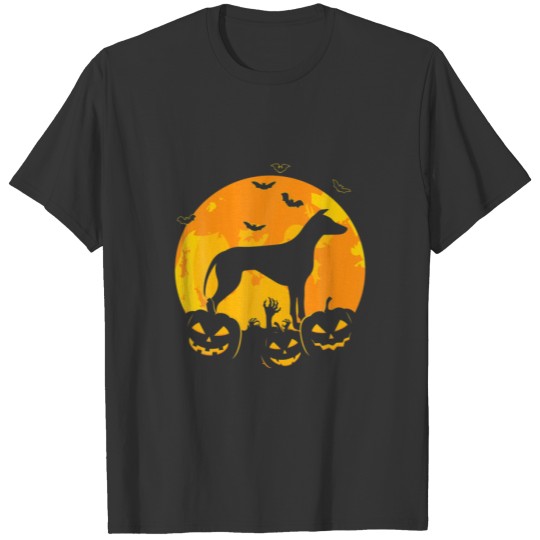 Halloween Greyhound Jack O Lantern Dog Puppy Pumpk T-shirt