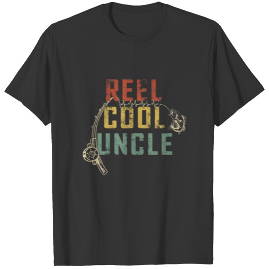 Mens Funny Fathers Day Reel Cool Uncle Fishing Unc T-shirt