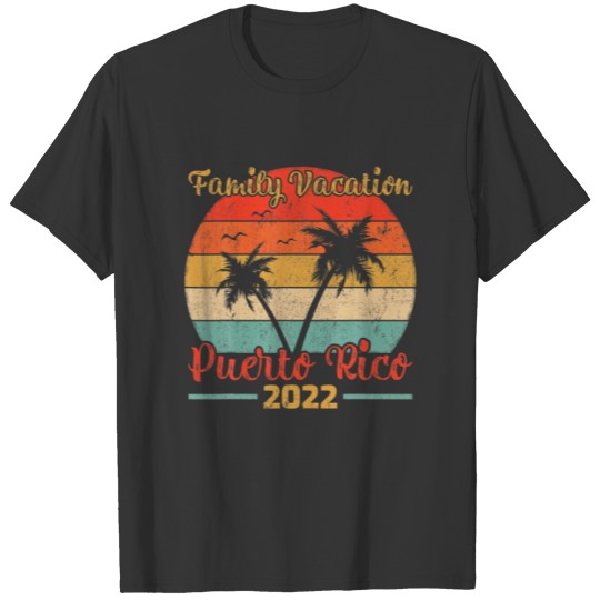 Vintage Family Vacation 2022 Palm Tree Puerto Rico T-shirt