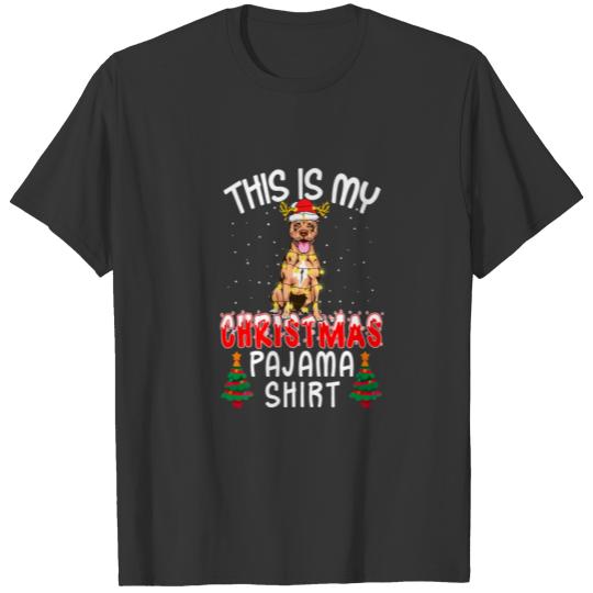 This Is My Pitbull Dog Christmas Pajamas Xmas Pupp T-shirt