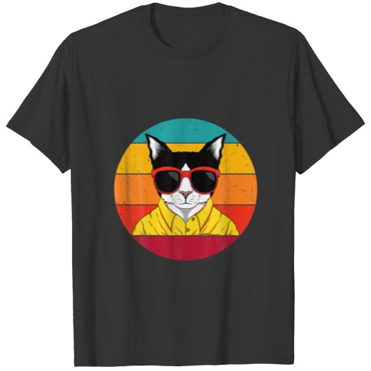 Stylish Retro Cat With Suit T-shirt
