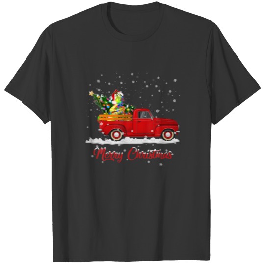Snakes Animal Riding Red Truck Christmas T-shirt