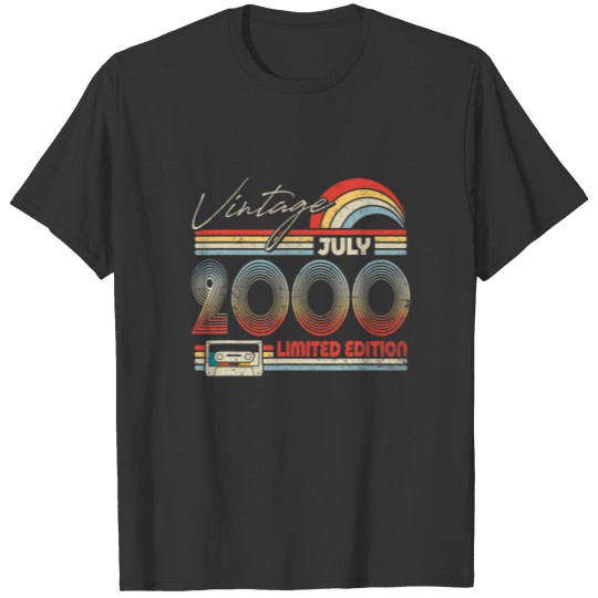 Happy 21St Birthday Vintage July 2000 21 Years Old T-shirt