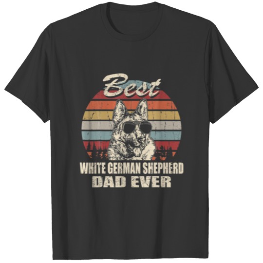 Best White German Shepherd Dad Ever Vintage Retro T-shirt