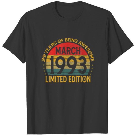 29 Year Old Vintage March 1993 Limited Edition 29T T-shirt