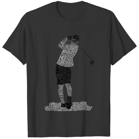 Golf Golfer Golfing Word Art Typographic T-shirt