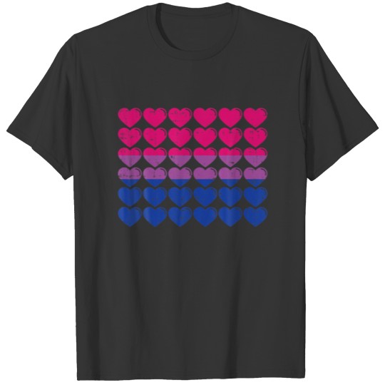 Bisexual Pride Flag Hearts Love Bisexuality LGBTQ T-shirt