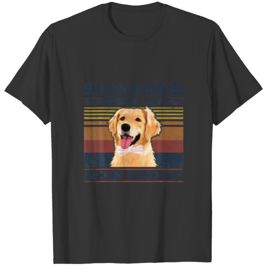 Golden Retriever Doggo 2021 Heckin Good Boy Vintag T-shirt