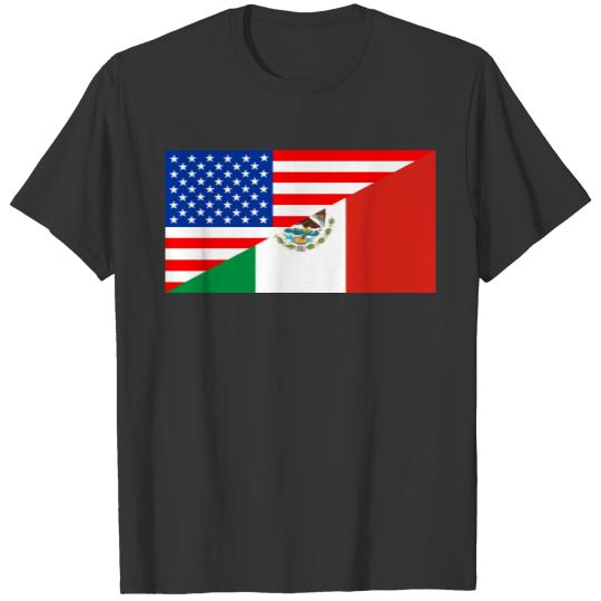 united states america mexico half flag usa country T-shirt