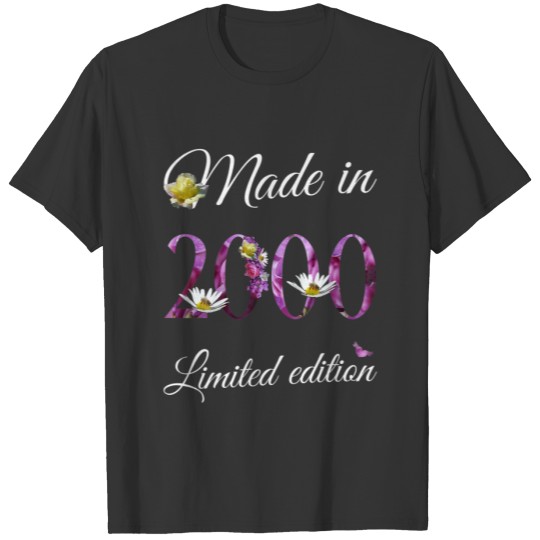Made In 2000 - 21 Year Old Floral 2000 21St Birthd T-shirt