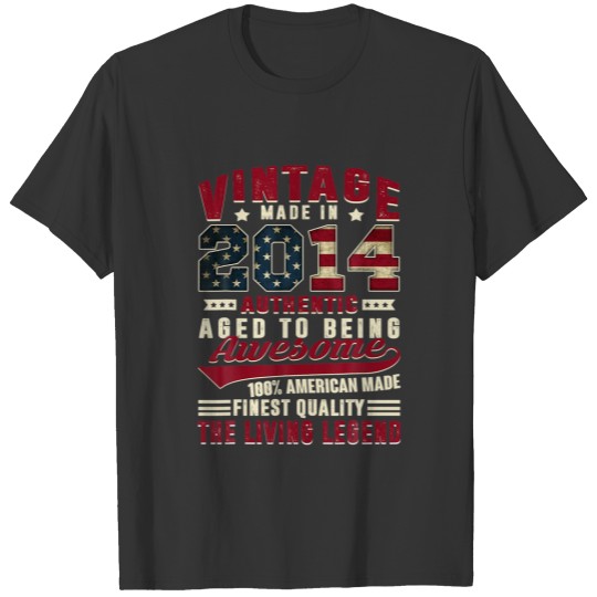 Vintage Legends Born In 2014 Awesome 6Th Birthday T-shirt