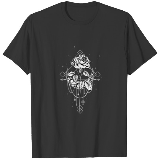 Occult Moon Rose Gothic Witch Wicca T-shirt