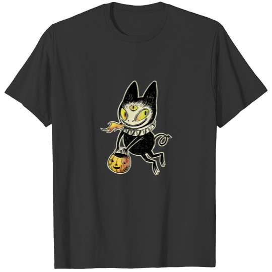 Halloween Demon Cat With Three Eyes T-shirt