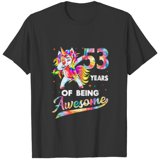 53Rd B-Day Dabbing Unicorn Party Gift 53 Years Old T-shirt