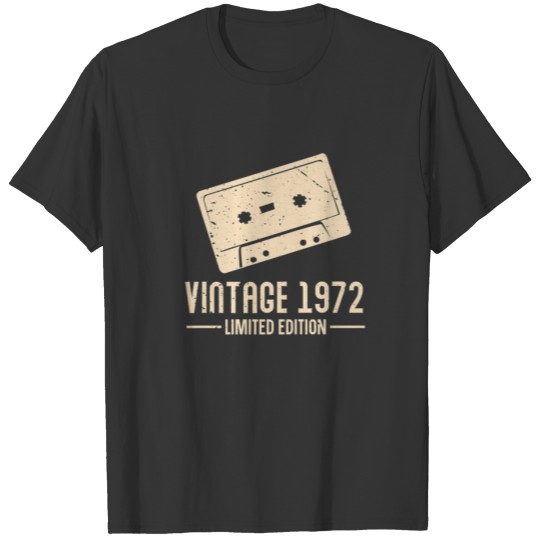 Cassette Tapes S 1972 Vintage Retro Design Birthda T-shirt