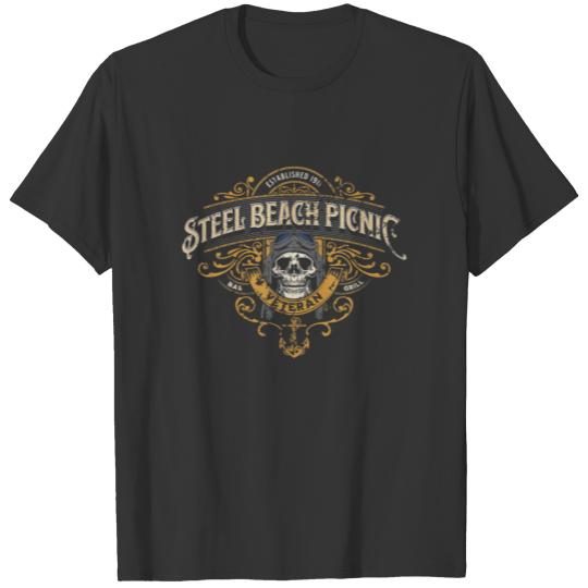 Sl Beach Picnic Veteran Distressed Design For Sail T-shirt