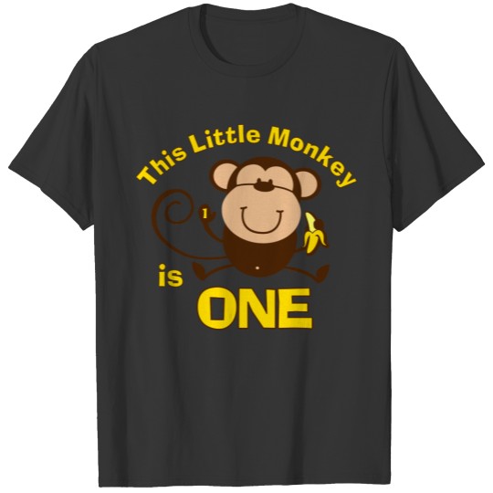 Little Monkey 1st Birthday Boy Custom T-shirt