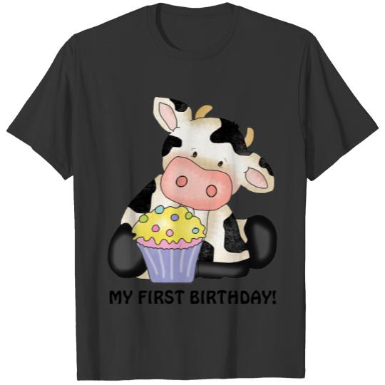 My First Birthday Cow T-shirt