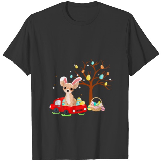 Chihuahua Hunt Eggs Tree Vintage Truck Easter Day T-shirt