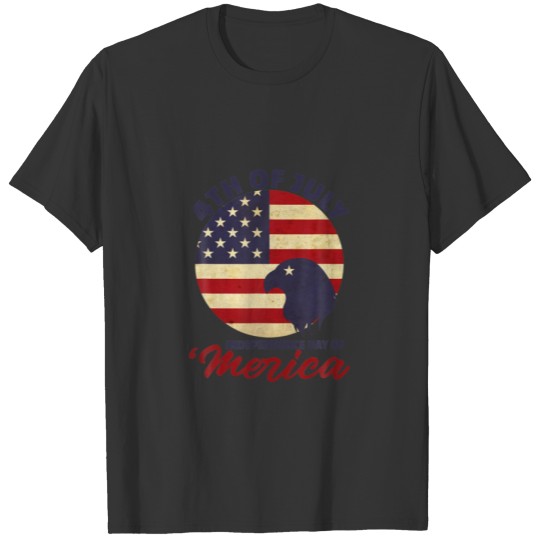 'Merica 4Th Of July Boys Girls Men Women USA Flag T-shirt