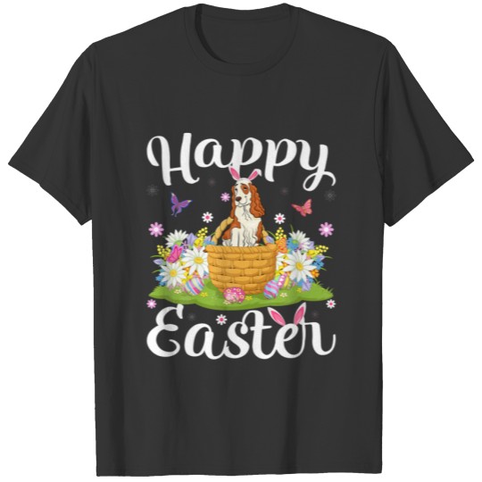 Easter Egg Hunt Floral Cocker Spaniel Dog Easter S T-shirt