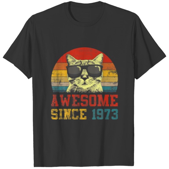 Awesome Since 1976 46Th Birthday Gifts Cat Lover T-shirt