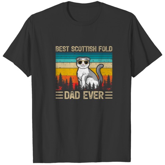 Mens Funny Vintage Retro Best Scottish Fold Dad Ev T-shirt