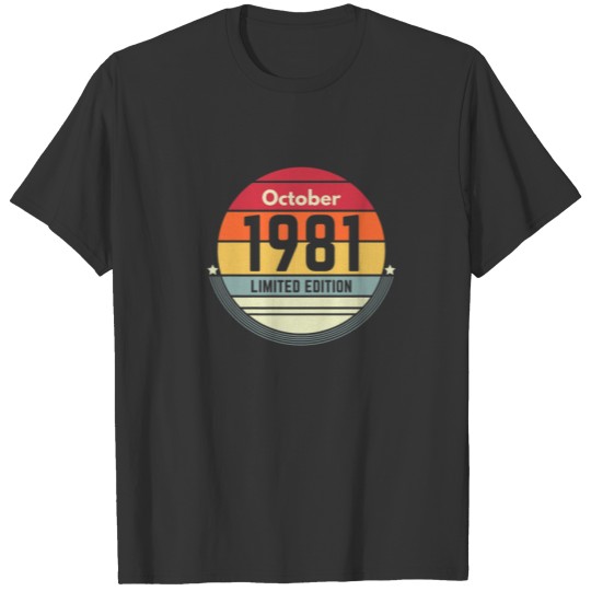 40Th Birthday October 1981 Vintage Retro Women T-shirt