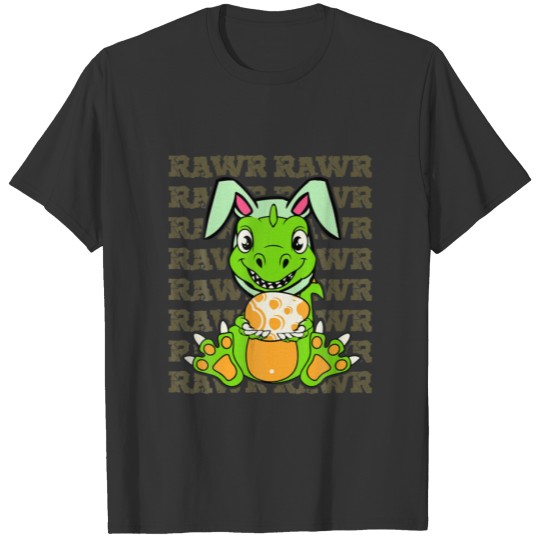 Happy Eastrawr Trex Easter Bunny Egg Funny Dinosau T-shirt