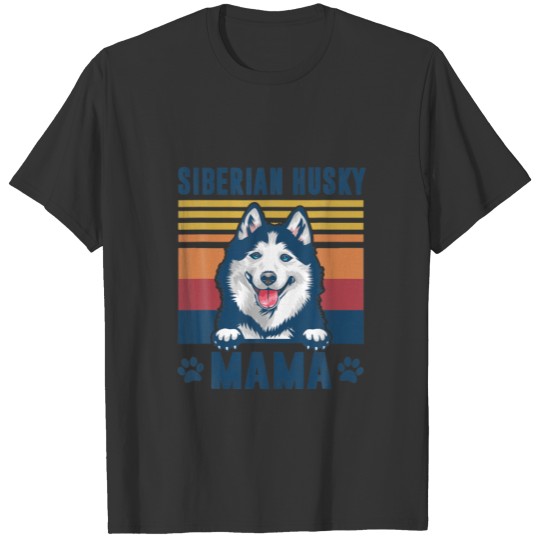 Siberian Husky Mama Mother Retro Gifts Dog T-shirt