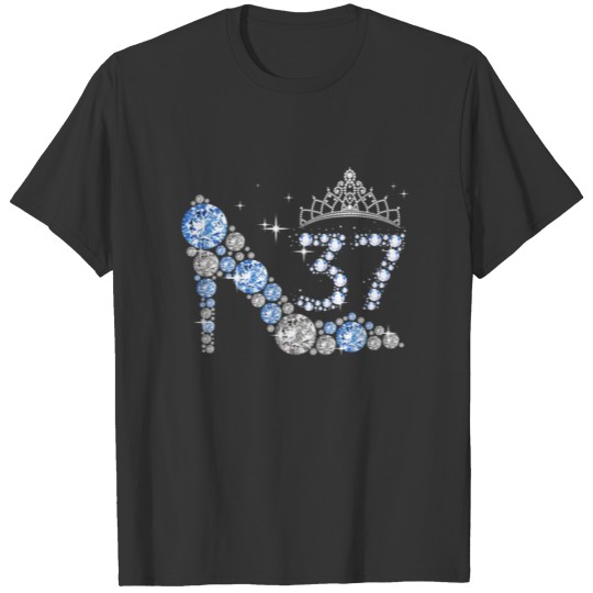 Mb 37Th Birthday Diamond High Heels Crown Sparklin T-shirt