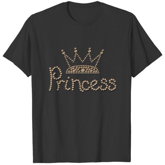 Gold Princess Crown Printed Jewels Image T-shirt